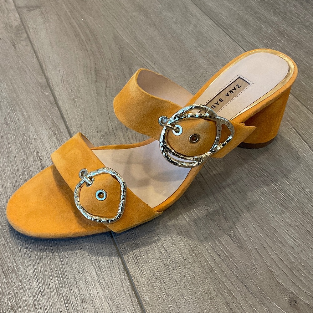 ZARA  Round Heel Buckle Mule Sandal  Size EU 40 NWOT - Picture 8 of 10